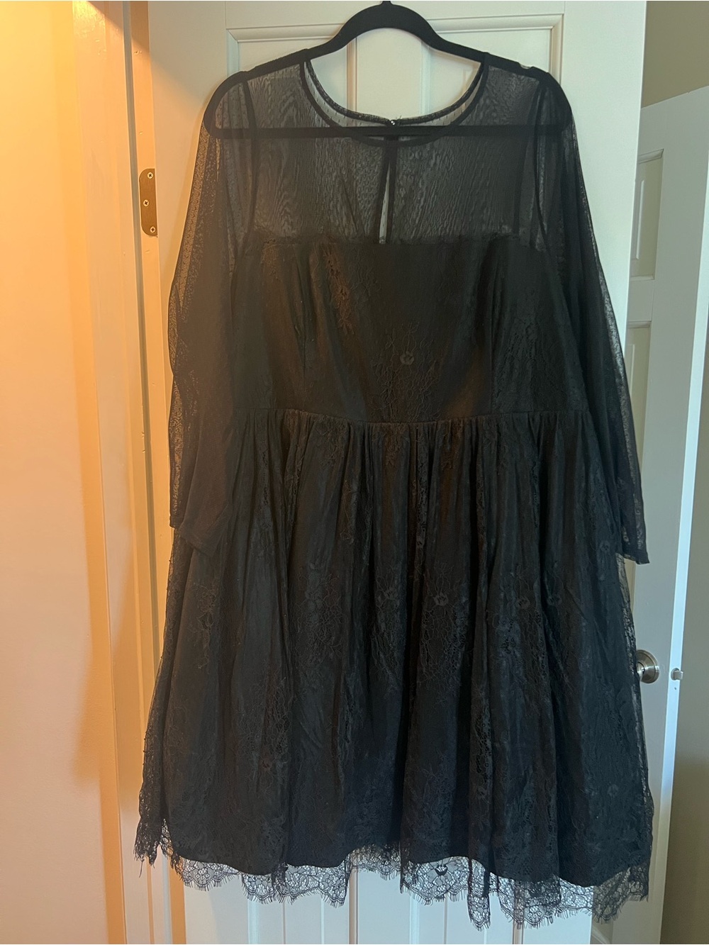 torrid Black Lace Long Sleeve Fit-and-Flare Dress